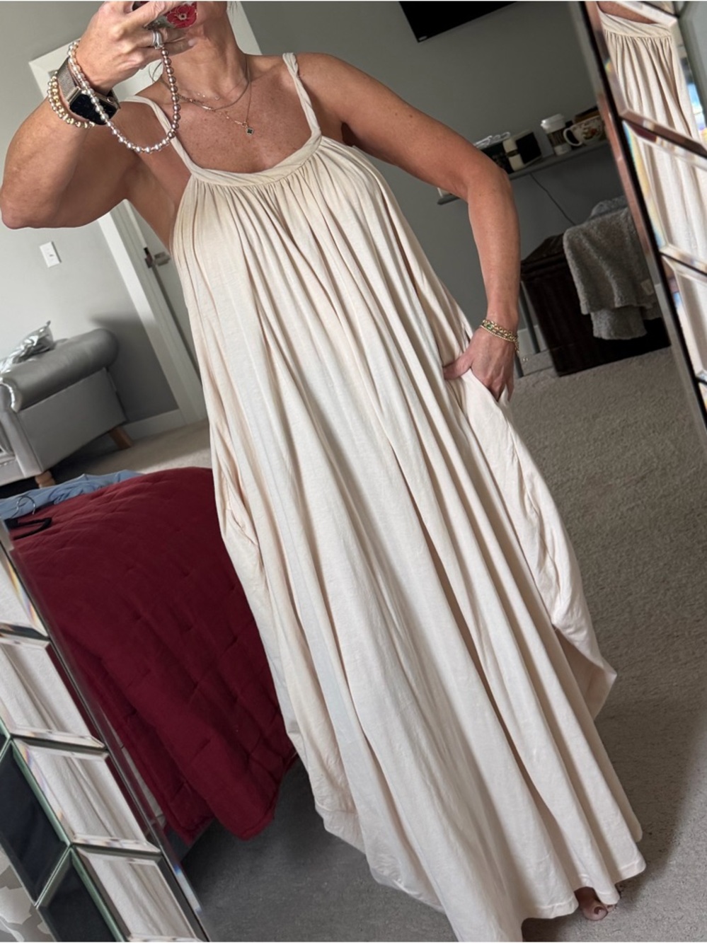 Free People Soft Beige Dress